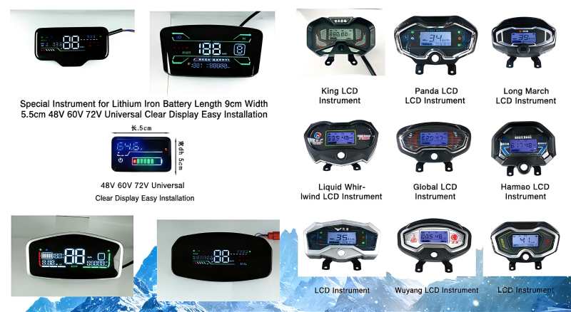 48V 60V 72V Electric Scooter Speed Gauge Power Digital LED Motorcycle Display Speedometer