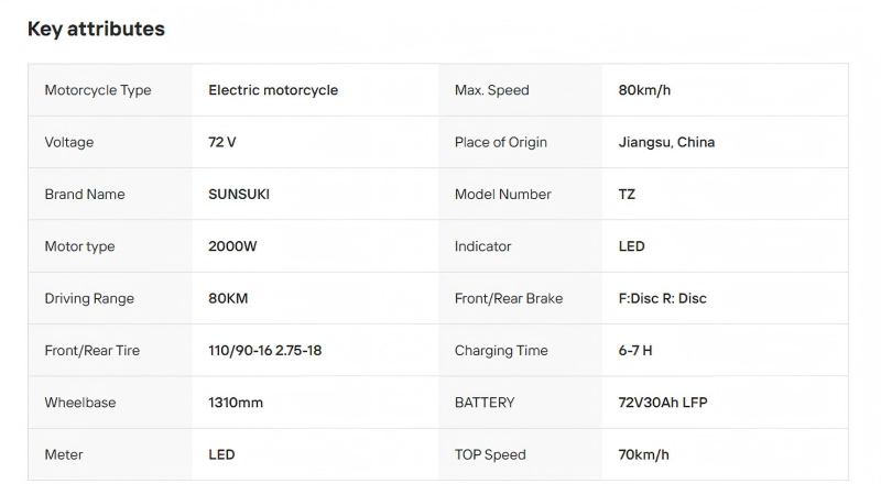 TZ-OEM ODM Accepted 72V 2000W Electric Motorcycle 80kmh Bulk Wholesale Adult E-Bike