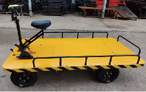 Electric trolley Electric four-wheel flat loading carrier vehicle